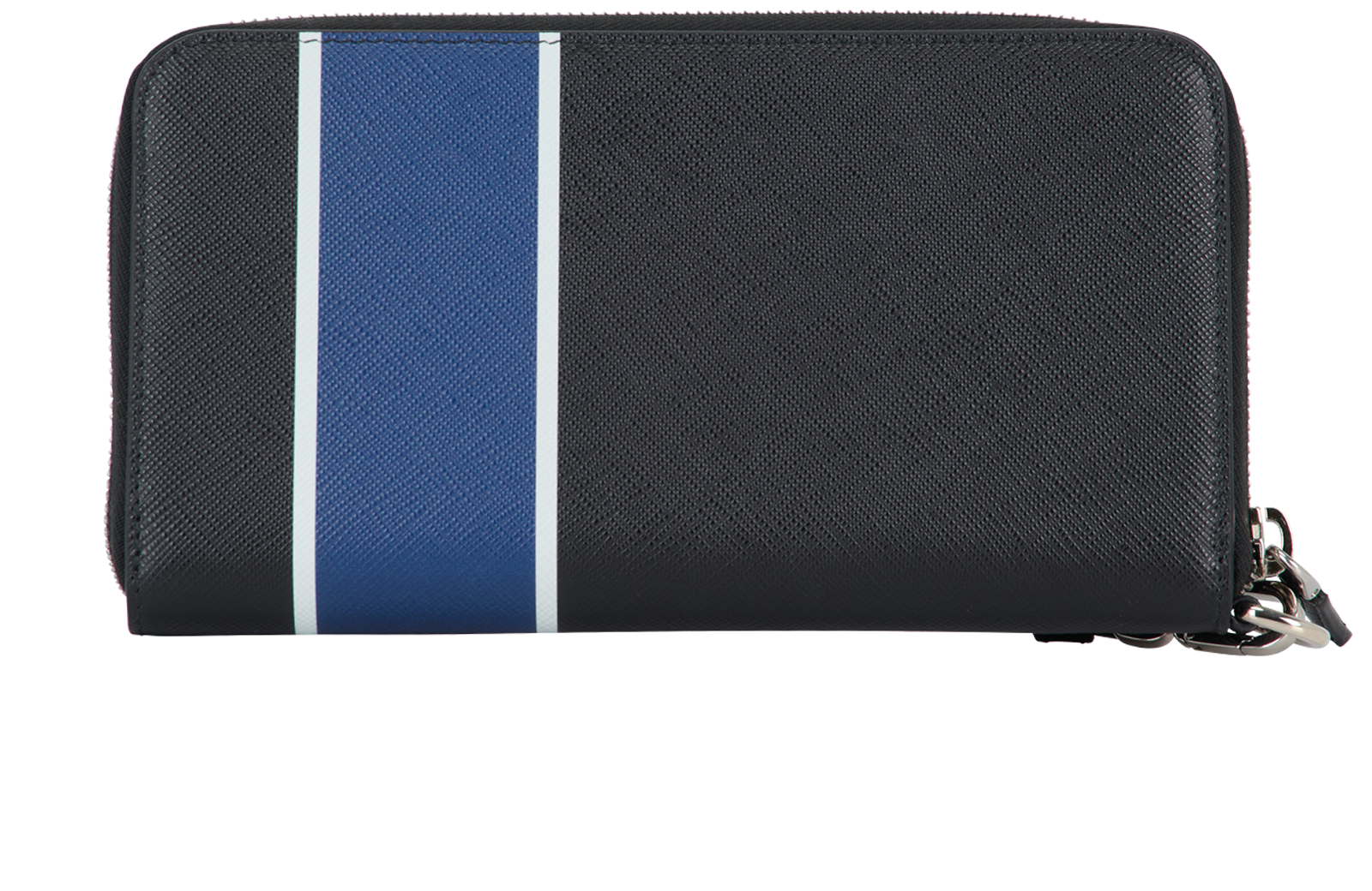 Prada Continental Wallet, &pound;220, Accessories, Black/Blue, Leather, Back view